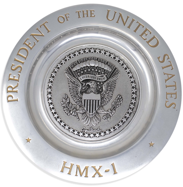 George H.W. Bush Marine One Pewter Plate